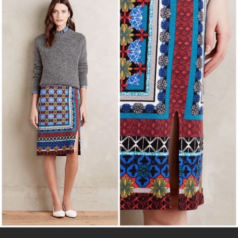 BOHO🔥 ANTHRO MAEVE TEAROOM PENCIL SKIRT